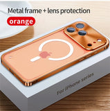 Plating Metal Frame Semi Clear Shockproof Case for iPhone