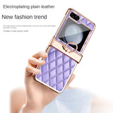 Leather Electroplated Ring Holder Shockproof Case for Samsung