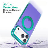 Color Block Clear Magnetic Kickstand Case for iPhone