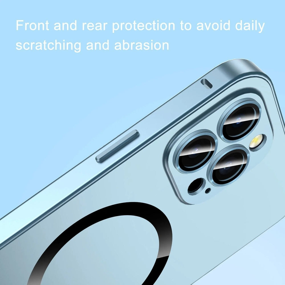 Magnetic Charging Aluminium Metal Bumper Matte Case for iPhone