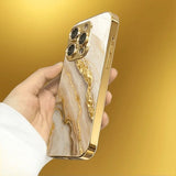 Gold Marble Stone Pattern Phone Case For iPhone