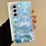 Luxury Pink Peony Lotus Print Women Phone Case For Samsung