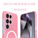 Jelly-Color Magnetic Liquid Silicone Shockproof Soft Case for Samsung