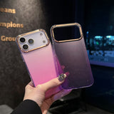 Clear Gradient Glitter PC Anti-Drop Phone Case for IPhone