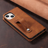Wrist Strap Leather Flip Wallet Case for iPhone