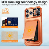 Sliding Window Card Wallet Shockproof Case for iPhone