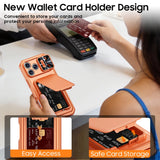 Sliding Window Card Wallet Shockproof Case for iPhone