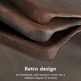 Retro Full Grain Cowhide Genuine Oiled PULL-UP Leather Magnetic Case for iPhone