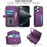 RFID Blocking Magnetic Charging Leather Wallet Case for iPhone