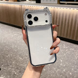 New Rhinestone Cat Lens Frame Phone Case for iPhone