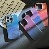 Mganetic Cloud Patterned Slim  Luxury Matte Karbon Hard PC Magsafe Metal Lens Case For iPhone