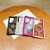 Transparent Glitter Magnetic 2in1 Airbag Shockproof Case For Samsung