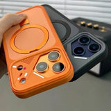 Luxury Matte Soft Frame Shockproof Bracket Case For iPhone