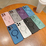 Metal Painted Magnetic Wireless Charge Case for iPhone