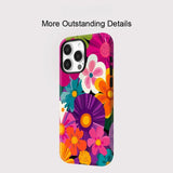 Colorful Flower Magnetic Shockproof Phone Case For iPhone