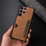 Retro Card Leather Phone Case for Samsung
