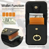 Slide Camera Cover Ring Holder Wallet Case For iPhone