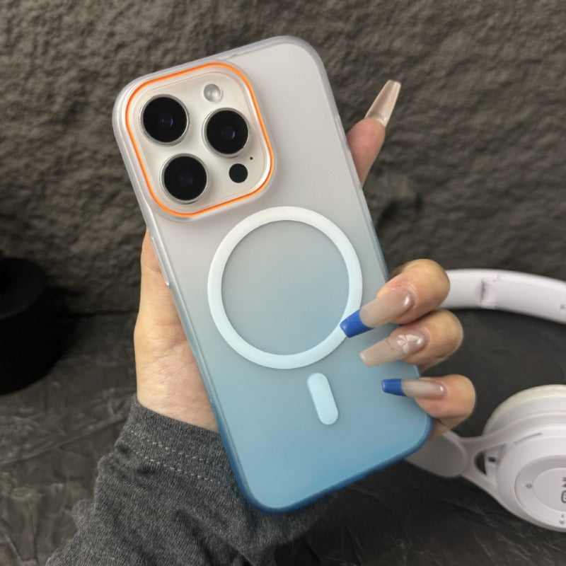 Gradient Frosted Translucent Magnetic Phone Case for IPhone