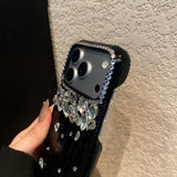 Luxury Rhinestone Crocodile Texture Shockproof Case for iPhone