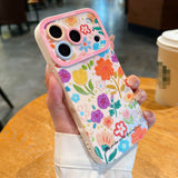 3D Gilded Floral Embossed Glitter Case for iPhone