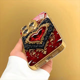 Luxury Heart Gem Pattern Electroplated Case for iPhone