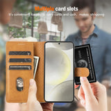 Business Leather Flip Book Card Wallet Case for Samsung