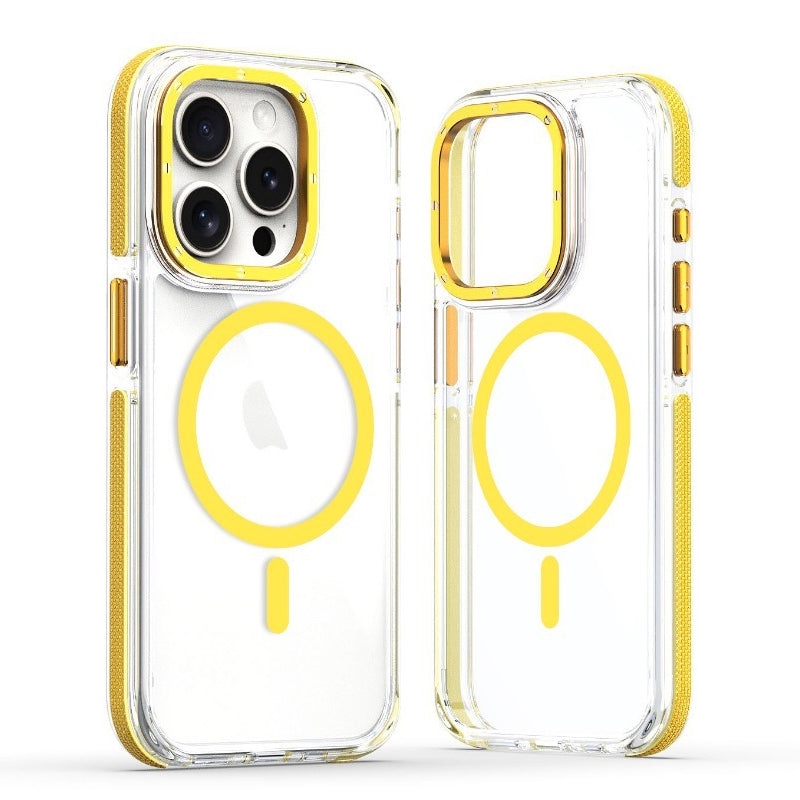 Two-Tone Transparent Magnetic Shockproof Phone Case for IPhone