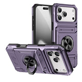 Armor Card Slot Ring Stand Shockproof Case For iPhone