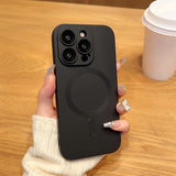 Silicone Glass Lens Magnetic Wireless Charge Case for iPhone