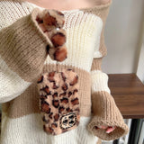 Fashion Plush Leopard Print With Bracelet Phone Case For iPhone