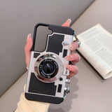 3D Retro Camera Design Phone Case with Lanyard for Samsung