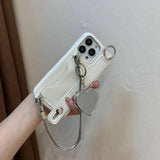 Fashion Leather Handheld Card Holder Case for iPhone