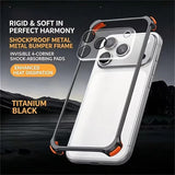 Airbag Shockproof Metal Frame Case with Lens Film for iPhone