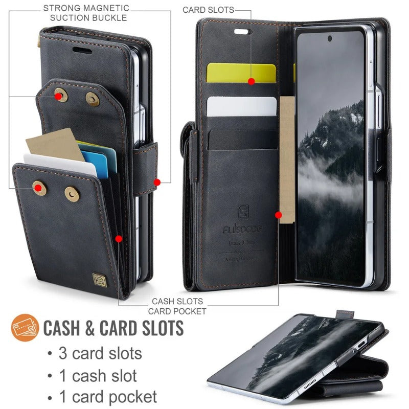 Leather Wallet Card Pouch Magnetic Case For Samsung Z Fold 6 5