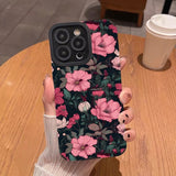 Pink Floral Striped Phone Case for IPhone