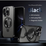 Metal Magnetic Anti-Peep Case with Kickstand for iPhone