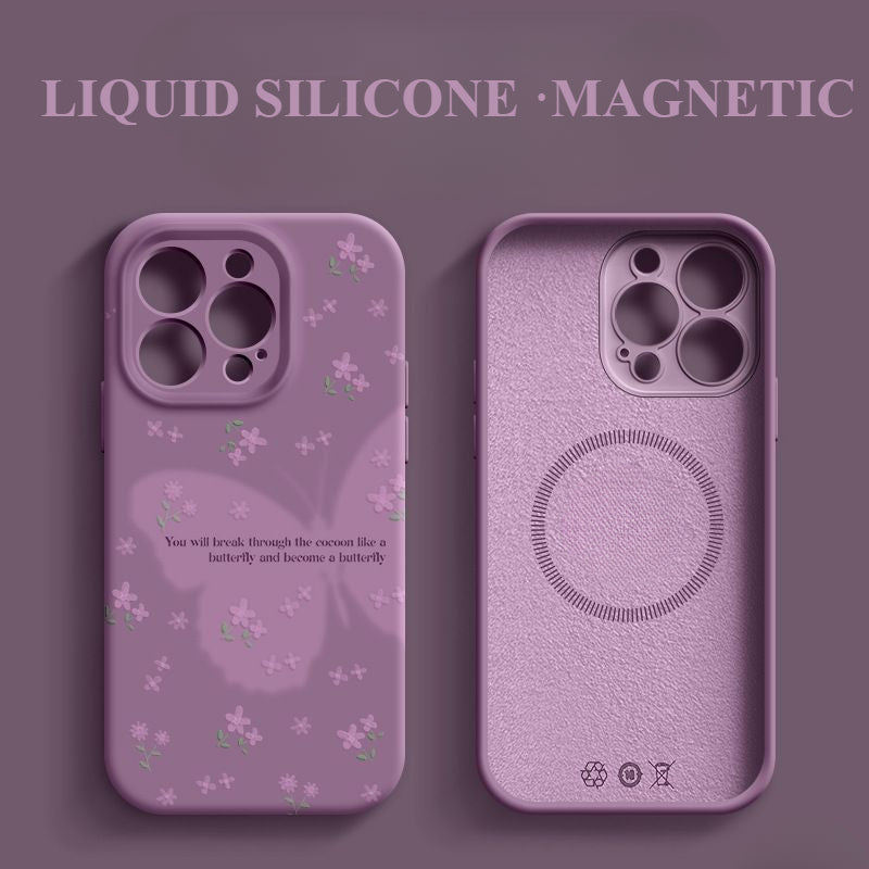 Butterfly Silicone Magnetic Phone Case For iPhone
