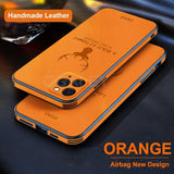 Square Leather Shockproof deer Case For iPhone