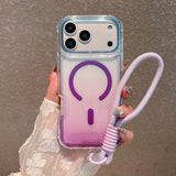 Two-Tone Gradient Magnetic Lanyard Phone Case for IPhone