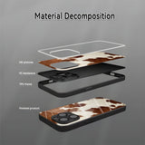 Cowhide Pattern Mirror Phone Case for iPhone