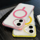 Clear Acrylic Airbags Shockproof Magnetic Colorful Case For iPhone