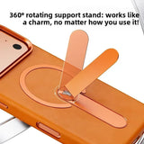 Premium Leather Magnetic Hidden Kickstand Case for iPhone