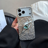 3D Eyes Electroplated Tin Foil Texture Phone Case for iPhone