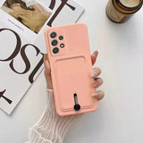 Card Bag Slot Holder Wallet Silicone Phone Case for Samsung