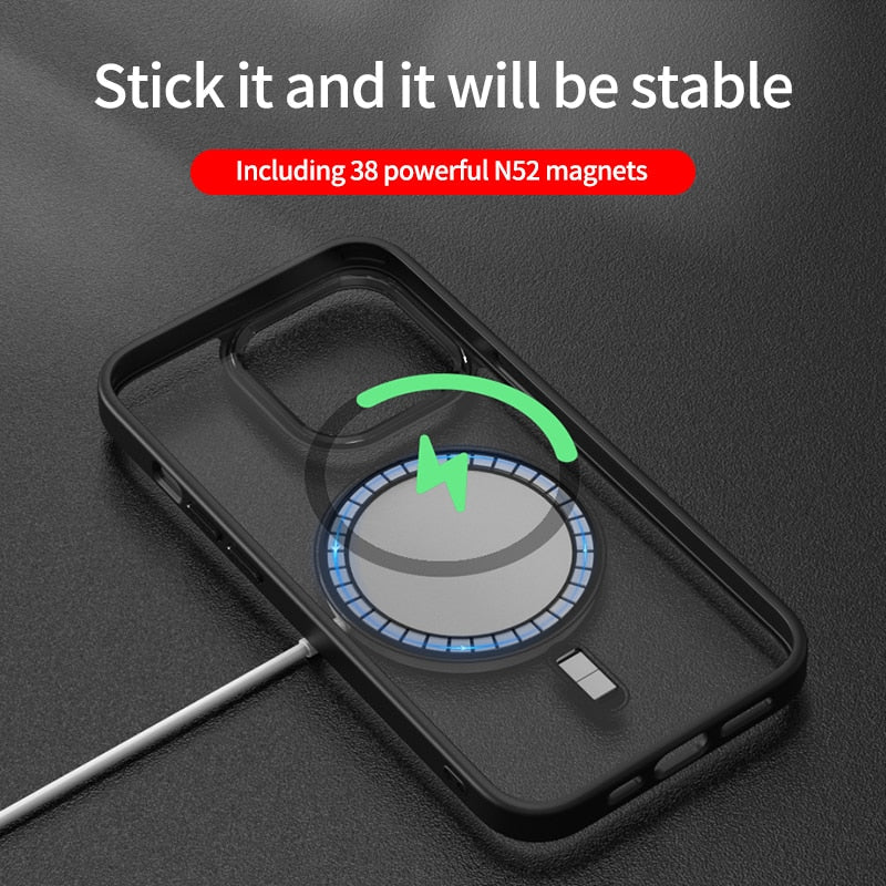 Magnetic Wireless Charging Clear Case For iPhone