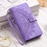 Leather Flip Card Wallet Embossing Phone Case for iphone