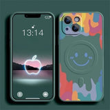 Silicone Graffiti Smile Magsafing Case for iPhone