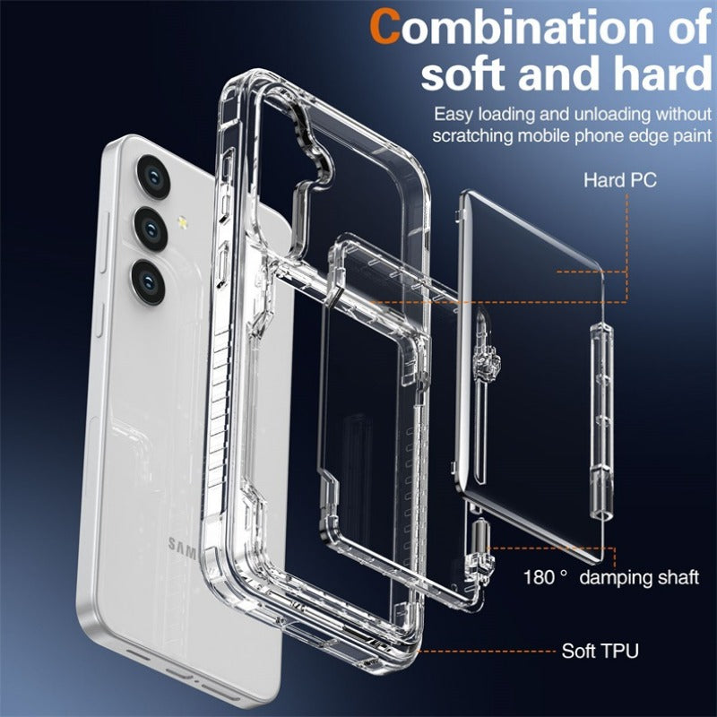 Transparent Flip Phone Case With Card Slot for Samsung