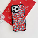 Cute Red Flower Cherry Painting Phone Case For iPhone