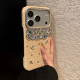 Luxury Rhinestone Crocodile Texture Shockproof Case for iPhone